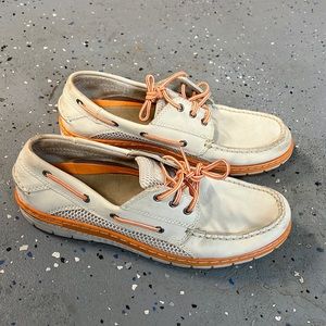 Cream and orange Sperry’s